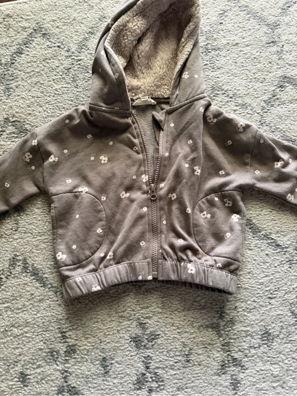 Jessica Simpson Taupe Floral Hooded Set
